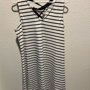Striped Black and White Mini Dress